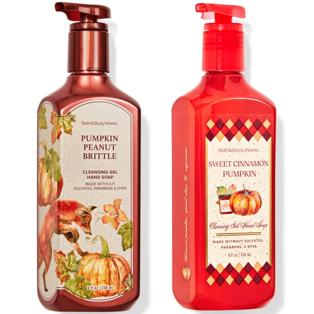 Bath & Body Works Fall Pumpkin Hand Soap Collection Set of 2 NEW Rare